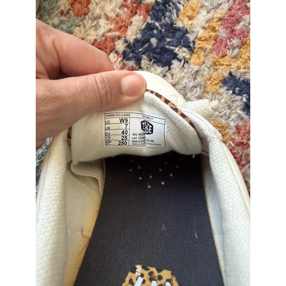 HEYDUDE Karina Duo Classic Women's 9 Ivory Leopard Sneaker Worn Once - Picture 9 of 10